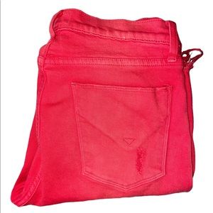 Hudson Cropped Red Jeans